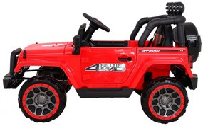 Jipe elétrico para Crianças off-road 12V 4x4, Rodas Espuma EVA, Assento couro ecológico Vermelho