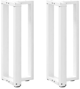 vidaXL Pés de mesa de console em forma de T, 2 peças, branco, 38x25x(72-73) cm, aço