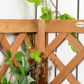 Floreira com Treliça de Madeira Caixa de Plantio com Suporte para Plan