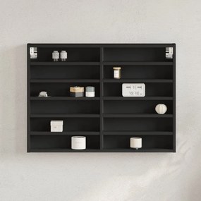 Armário vitrine 80x8,5x58 cm derivados de madeira preto