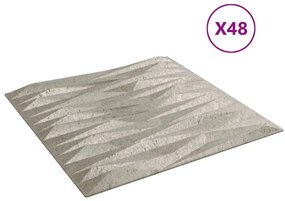 Painéis de parede 48 pcs 50x50 cm 12m² XPS pedra betão