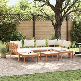 vidaXL Conjunto de Jardim de 4 Peças com Almofadas - Madeira Teak Sólida