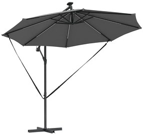 Guarda-sol de Bananeira Cantilever Antracite 294 x 294 x 248 cm