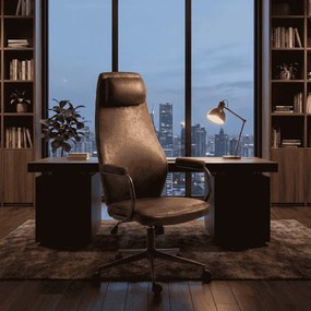 Cadeira de escritório Pocatello Industria Estilo Antigo Conhaque