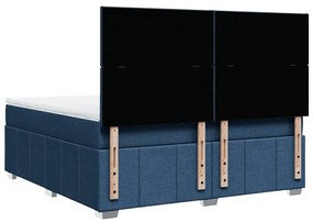 Cama com molas/colchão 180x200 cm tecido azul