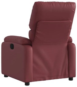 Poltrona massagens reclinável couro artificial vermelho tinto