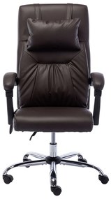 Cadeira escritório c/ função massagem couro artificial castanho