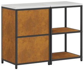 Conjunto de Armazenamento de Cozinha 2 pcs Ferro Enferrujado