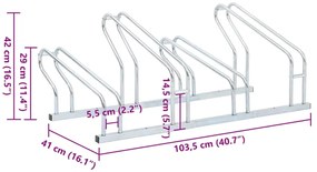 Suporte independente para 4 bicicletas aço galvanizado