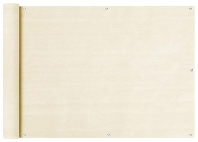 vidaXL Tela de varanda 75x300 cm PEAD cor creme