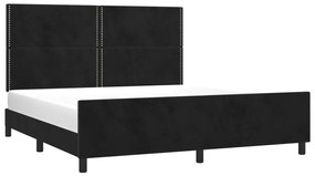 Estrutura de cama c/ cabeceira 180x200 cm veludo preto