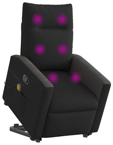 Poltrona de massagens reclinável elevatória tecido preto