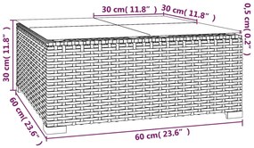 3 pcs conjunto lounge de jardim c/ almofadões vime PE preto