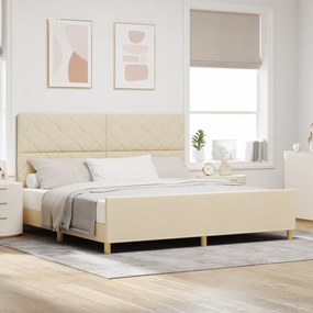 Cama vidaXL Creme 200x200 cm Tecido