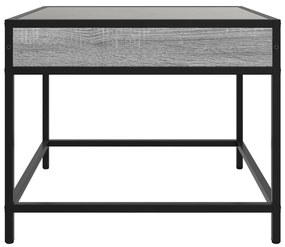 Mesa de centro luzes LED Infinity 50x50x41 cm cinzento sonoma