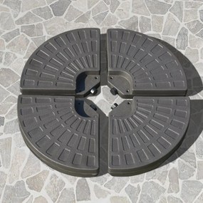Base de guarda-sol de 4 peças recarregável com areia e água removível para pátio jardim 100x100x10,5 cm marrom