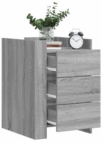Mesa cabeceira 45x50x65 cm derivados de madeira cinzento sonoma