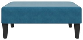 2 pcs conjunto de sofás com almofadas veludo azul