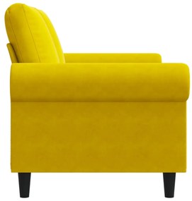 Sofá de 2 lugares veludo 120 cm amarelo
