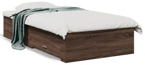 vidaXL Estrutura cama c/ gavetas derivados madeira carvalho castanho