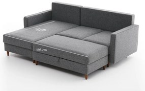 Sofá de Canto Eva – Cinza – 210x82x195 cm