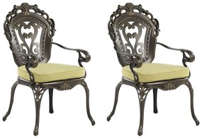 Conjunto de 2 cadeiras de jardim em alumínio castanho escuro SAPRI Beliani