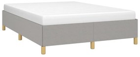 Estrutura de cama de casal 135x190 cm tecido cinzento-claro