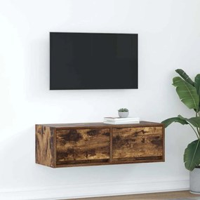 vidaXL Móvel de TV 80x31x25,5 cm derivados de madeira carvalho fumado