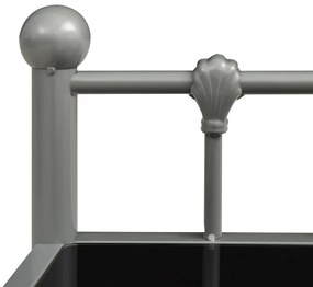 Mesas de cabeceira 2 pcs metal cinzento e vidro preto
