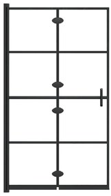 Divisória de chuveiro dobrável ESG 80x140 cm preto