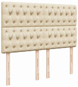 Cama com molas/colchão 140x190 cm tecido cor creme