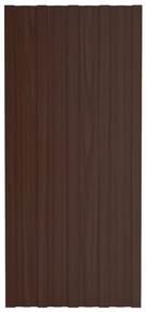 Painéis de telhado 12 pcs 100x45 cm aço galvanizado castanho