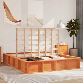 Cama com espaço de armazenamento, castanho, 160 x 200 cm, pinho sólido