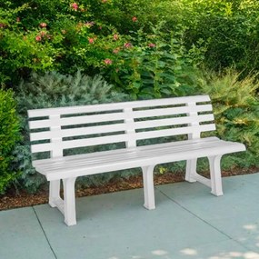 Banco de jardim Orchidea 145x49x74cm em plástico resistente Branco