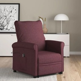 vidaXL Poltrona elevatória tecido roxo