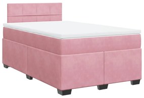 Cama boxspring com colchão 120x190 cm veludo rosa