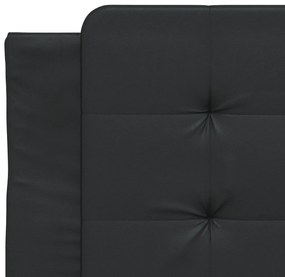 Estrutura de cama c/ luzes LED 80x200 cm couro artificial preto