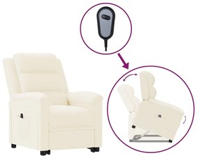 vidaXL Poltrona elevatória couro artificial cor creme