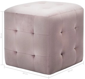 Mesas de cabeceira 2 pcs 30x30x30 cm veludo rosa