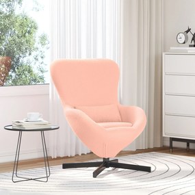 Poltrona Ovo vidaXL Rosa em Tecido Semelhante à Lã
