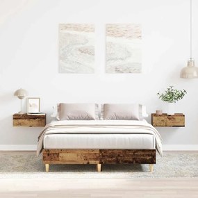 Estrutura de cama sem colchão 140x190 cm madeira velha