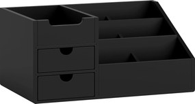 HOMCOM Organizador para Secretária de Bambu Organizador de Mesa de Escritório Multifuncional 33x20,5x15,5 cm Preto | Aosom Portugal
