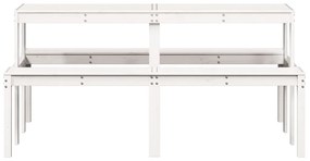 Mesa de piquenique 160x134x75 cm madeira de pinho maciça branco