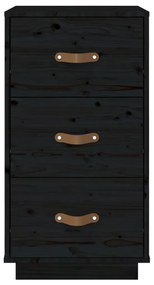 Mesa de cabeceira 40x40x75 cm madeira de pinho maciça preto