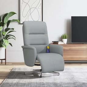 356573 vidaXL Cadeira massagens reclinável c/ apoio de pés tecido cinza-claro