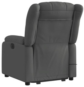 Poltrona elevatória de massagens tecido cinzento-escuro