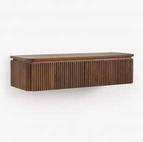 Consola De Parede Para Entrada 80x30 Cm Em Madeira De Acácia Biljandi Castanho-acácia Escuro - Sklum