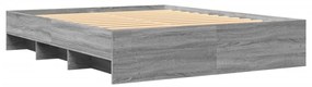 Estrutura de cama sem colchão 160x200 cm sonoma cinzento