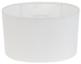 Abajur Oval em Linho Branco 25/16/15 Moderno