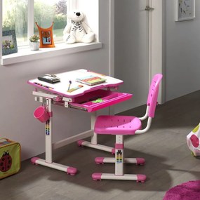 442701 Vipack Secretária infantil ajust. Comfortline 201 +cadeira rosa/branco